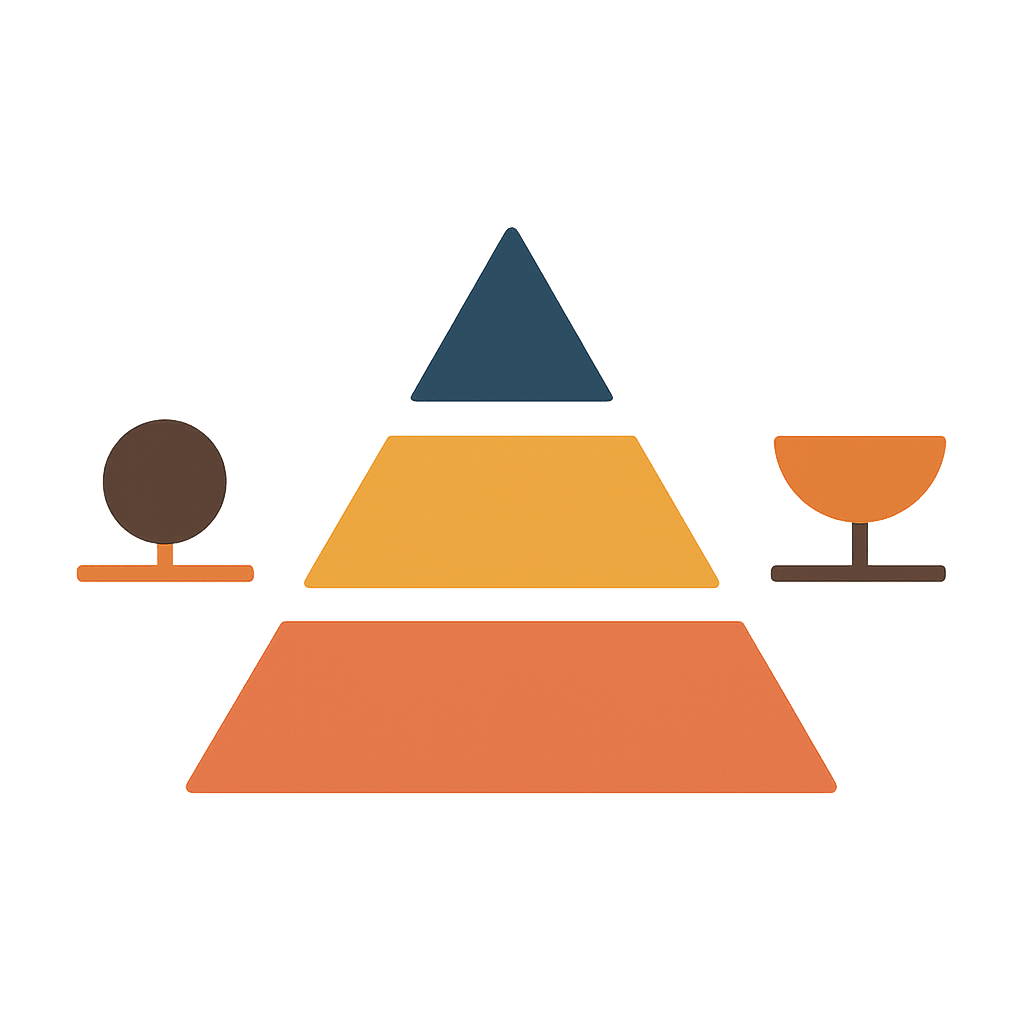Three-tier privacy pyramid with trade-offs at each level