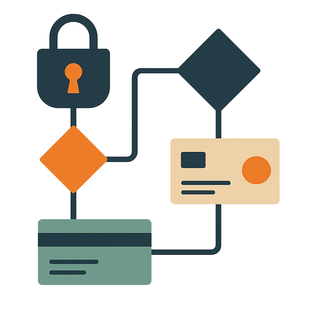 Decision flowchart matching privacy concerns to card types
