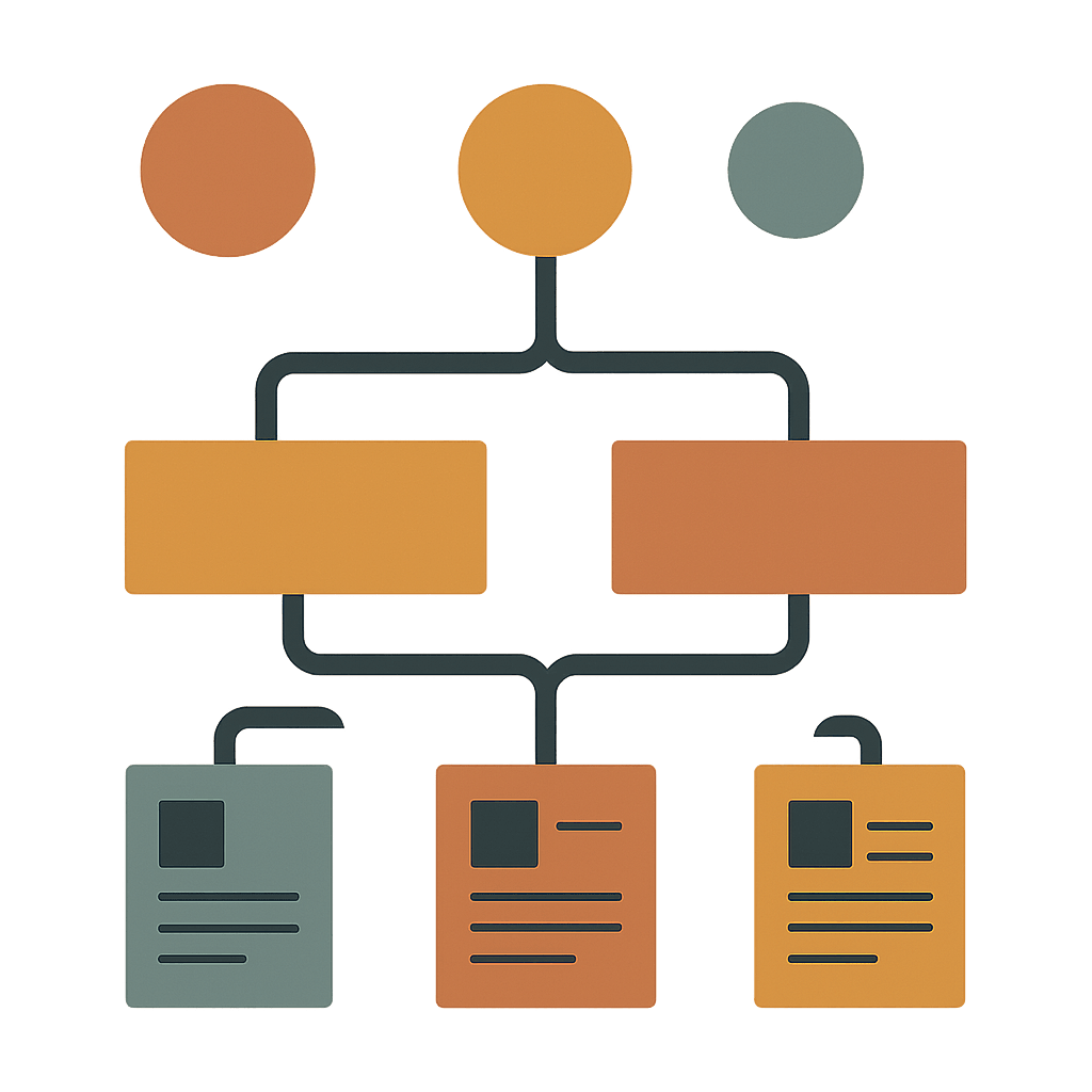 Branching decision tree showing portfolio types flowing to card architectures