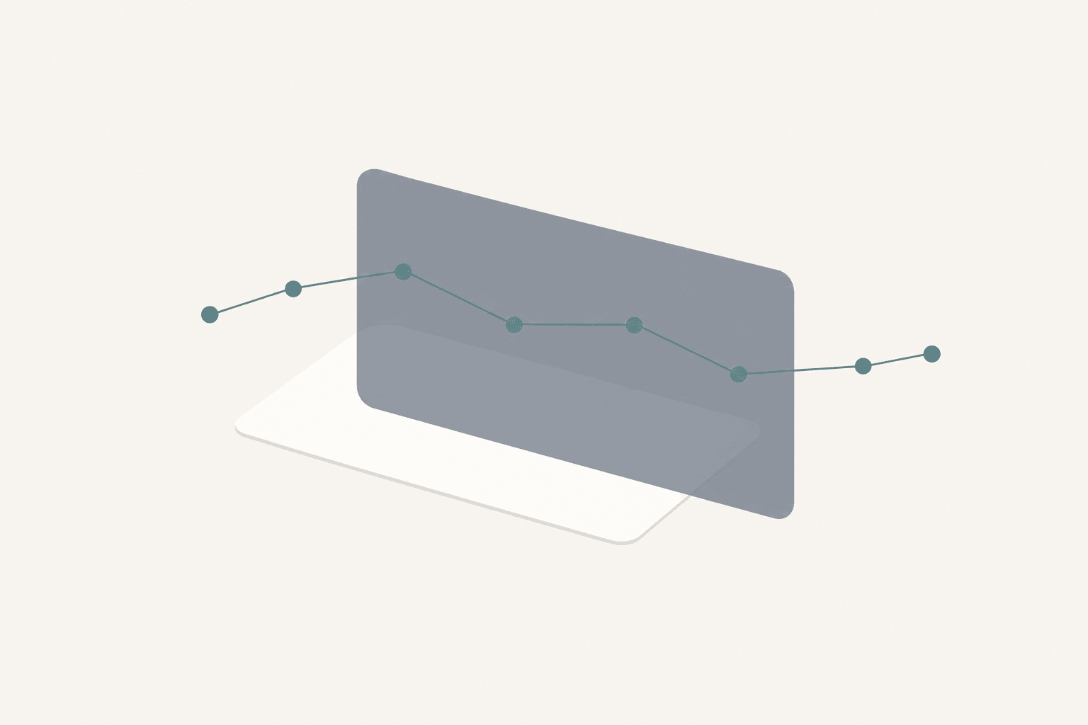 A privacy screen partially covers a blank card while its connected trail remains visible.
