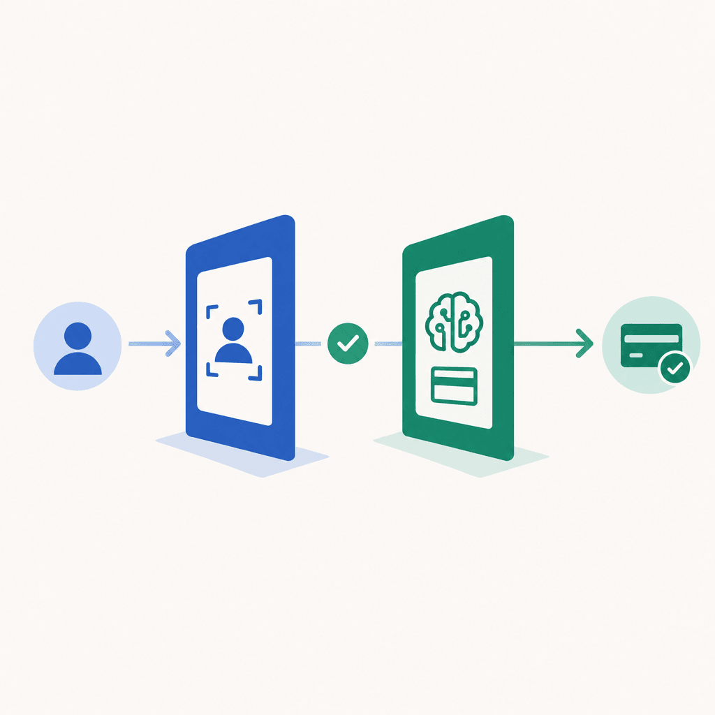 Separate identity verification and AI payment authorization gates