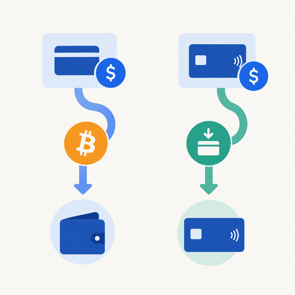 Two distinct paths: purchasing crypto and funding a prepaid card