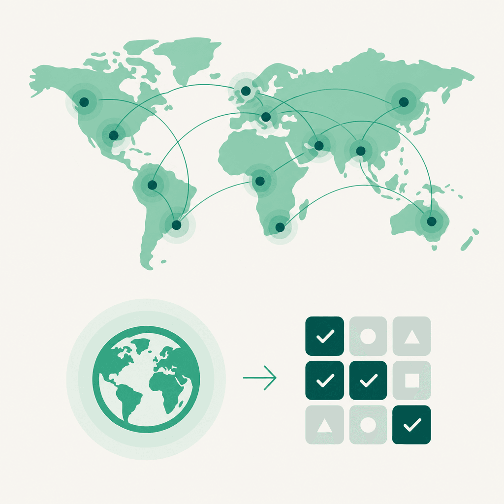 Global infrastructure coverage contrasted with individual application eligibility