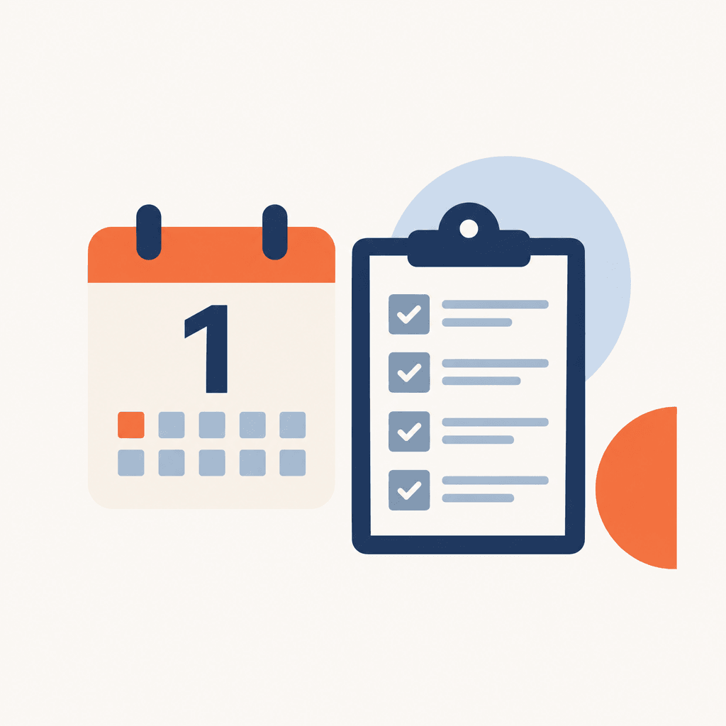 October 1 calendar beside a provider reporting checklist