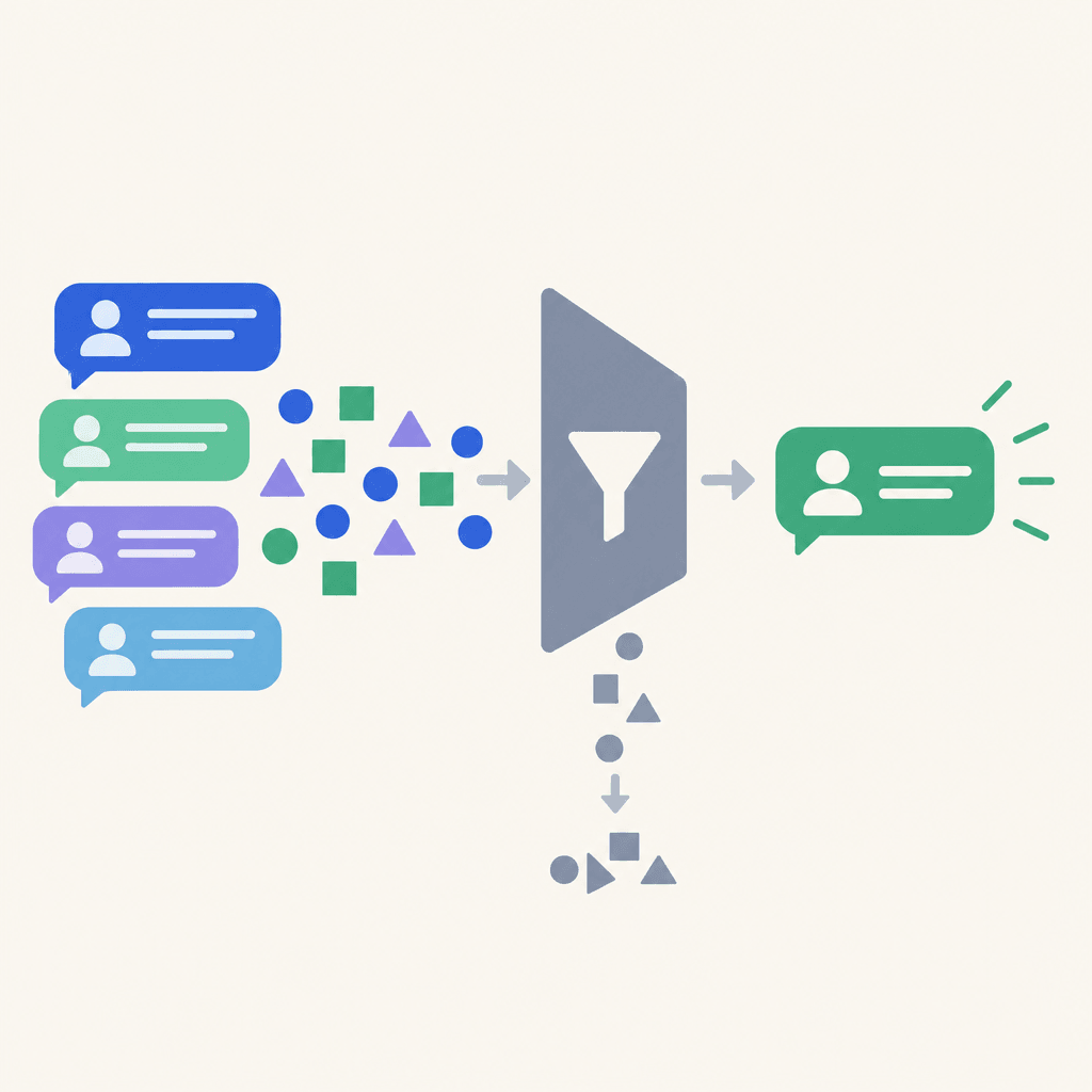 Forum recommendation passing through an evidence filter