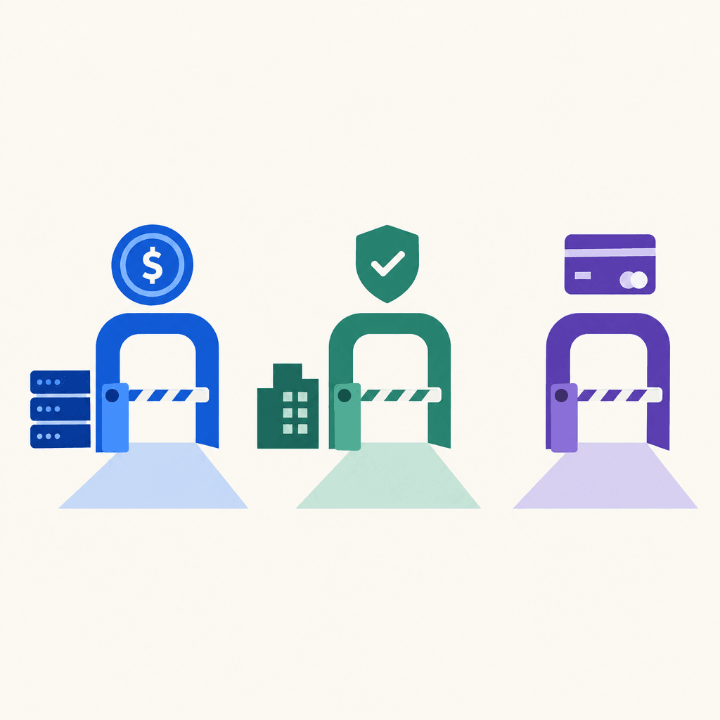 Separate gates between stablecoin infrastructure, business eligibility, and card spending