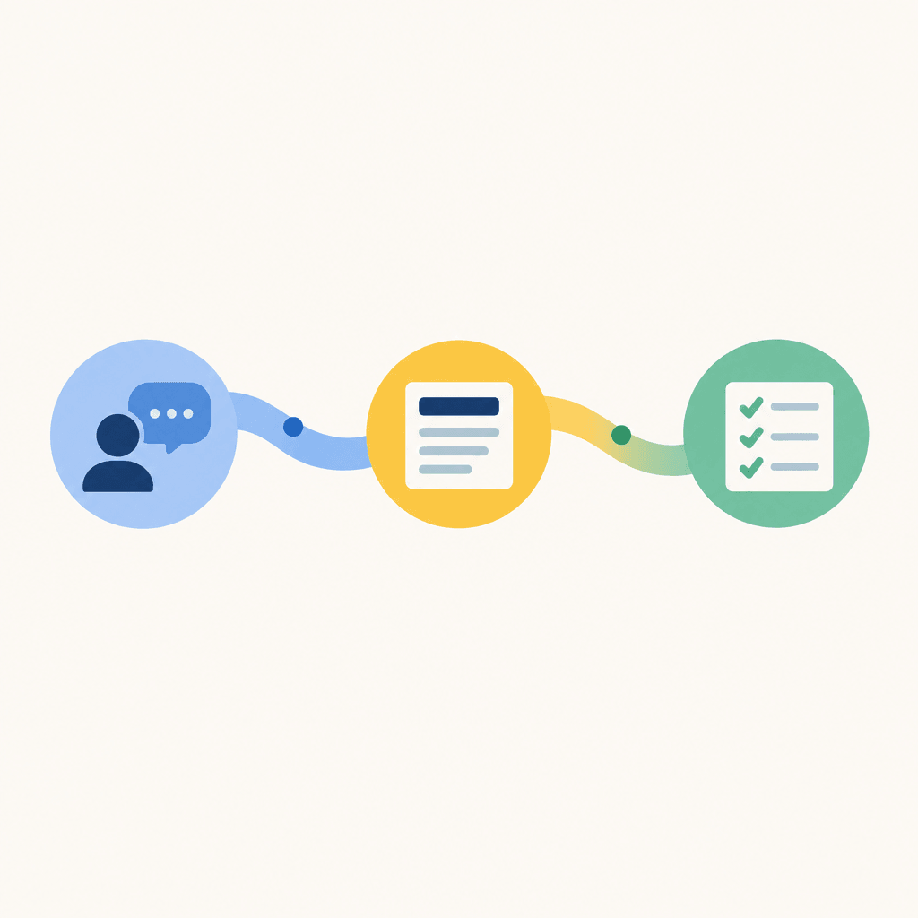 Source trail from interview reference to headline to applicant requirements