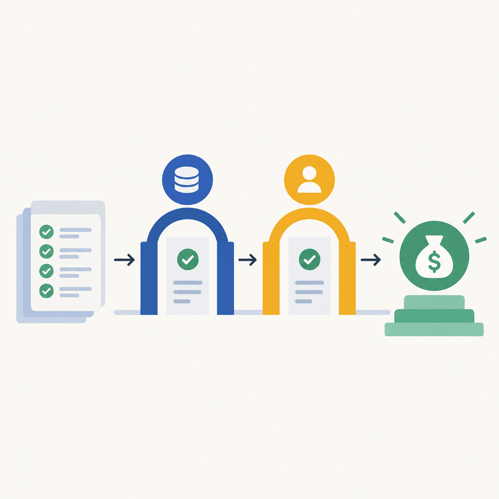 Funding decision checklist with cost and eligibility gates