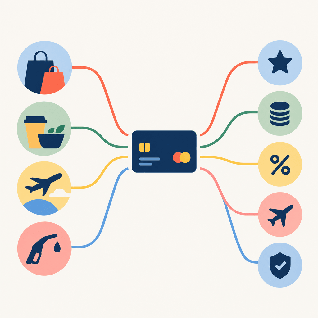 Everyday spending scenarios mapped to card decision criteria