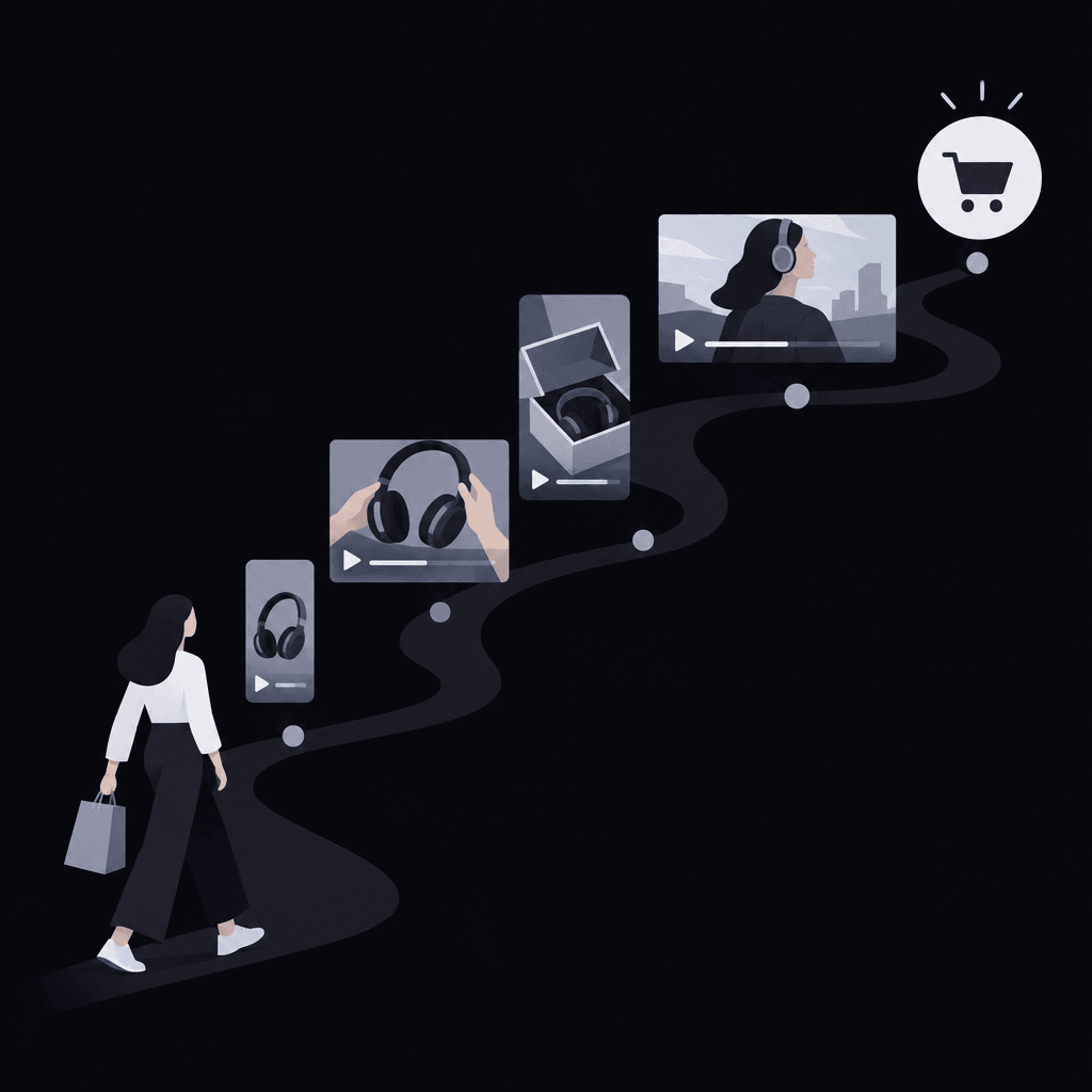 Shopper journey mapped to product video formats