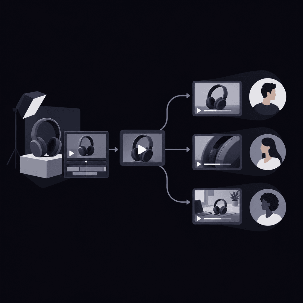 Product video workflow branching by buyer need