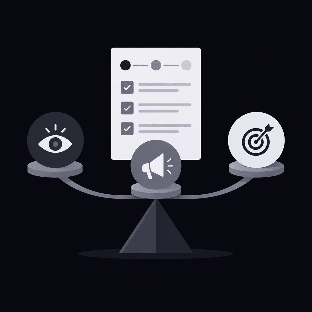 Hook decision worksheet balancing opening attention, delivery, and qualified outcomes