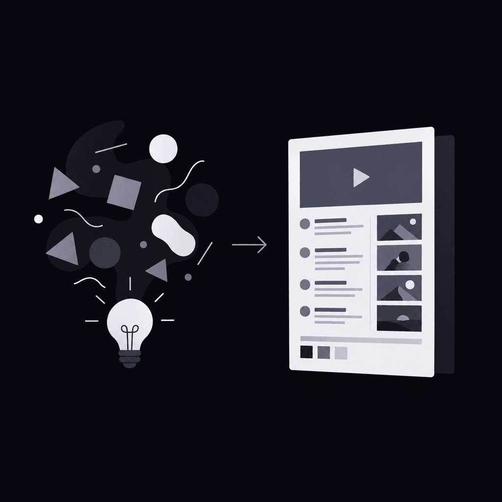A vague idea becoming a structured one-page video brief